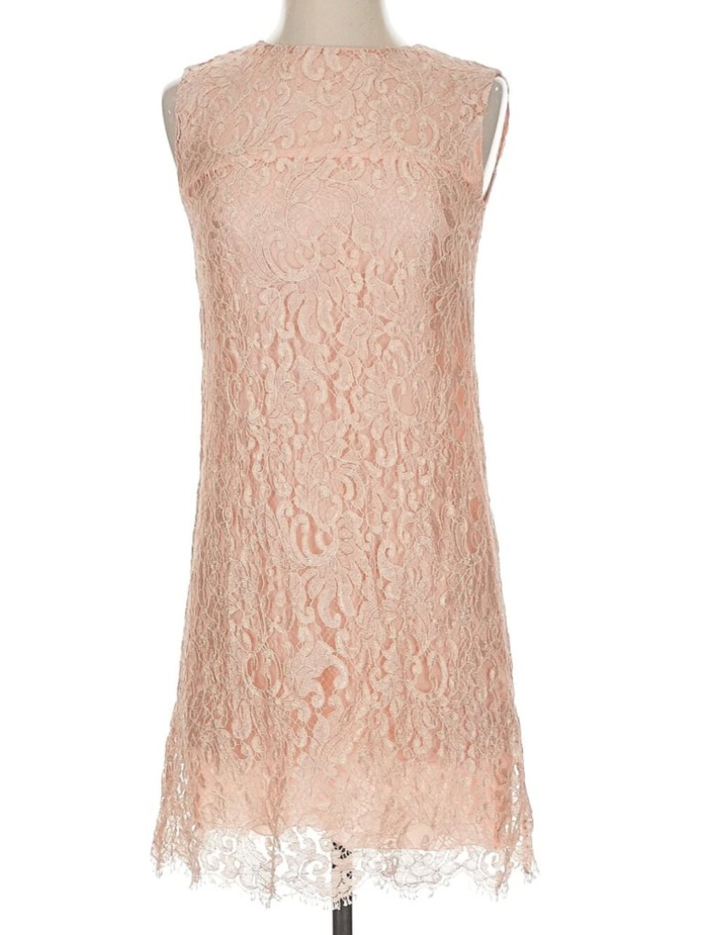 Philosophy di Alberta Ferretti Blush Pink Lace Shift Dress Sleeveless Size 6
